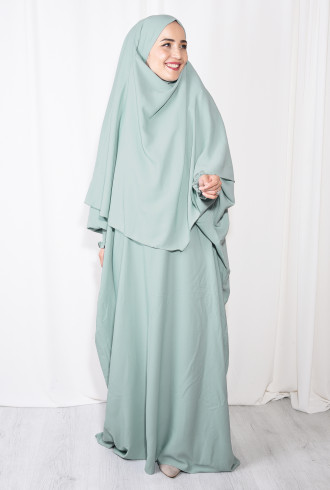 Medine İpeği Şal Elbise Takım Mint Yeşili Medine İpeği Şal Elbise Takım Mint Yeşili