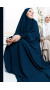 Medine İpeği Elbise ve Sufle Şal Takım Petrol Mavisi