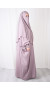 Medine İpeği Elbise ve Sufle Şal Takım Pudra Pembesi