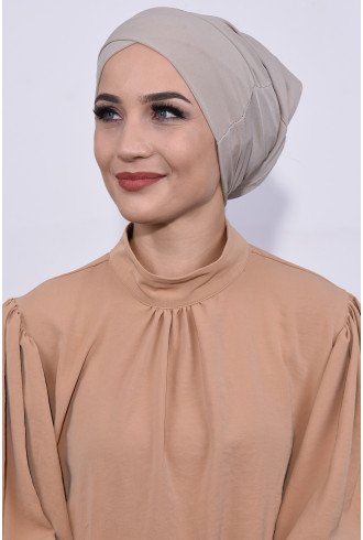 Önü Çapraz Boru Bone Bej Önü Çapraz Boru Bone Bej