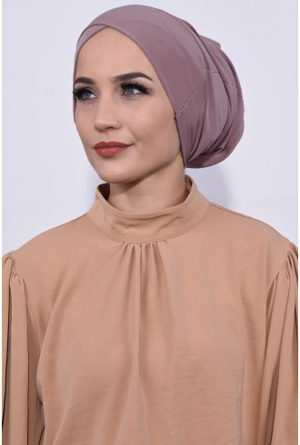 Önü Çapraz Boru Bone Gül Kurusu Önü Çapraz Boru Bone Gül Kurusu