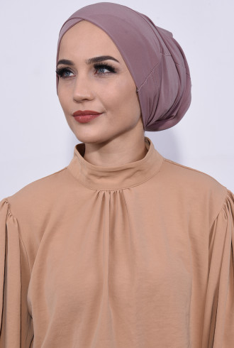 Önü Çapraz Boru Bone Gül Kurusu Önü Çapraz Boru Bone Gül Kurusu