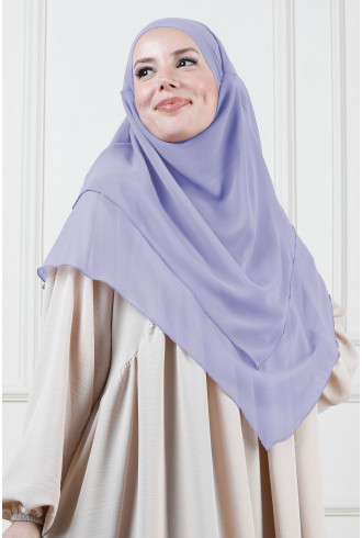 Orta Boy Sufle Khimar Şal Eflatun Orta Boy Sufle Khimar Şal Eflatun