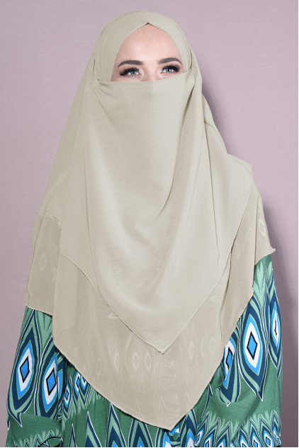 Orta Boy Sufle Khimar Şal Krem Orta Boy Sufle Khimar Şal Krem