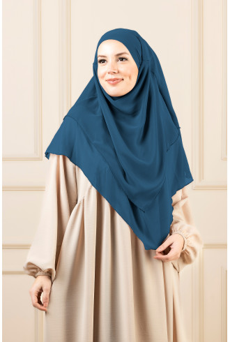 Orta Boy Sufle Khimar Şal Petrol Mavisi Orta Boy Sufle Khimar Şal Petrol Mavisi