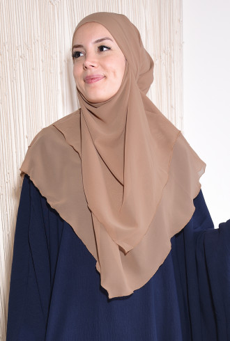 Orta Boy Sufle Khimar Şal Taba Orta Boy Sufle Khimar Şal Taba