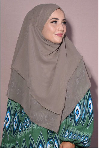 Sufle Khimar Orta Boy Tesettür Şal Açık Vizon Sufle Khimar Orta Boy Tesettür Şal Açık Vizon