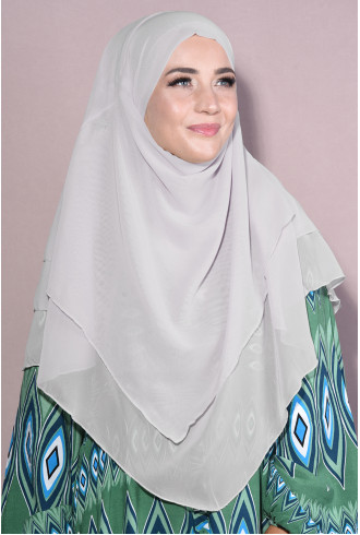 Tesettür Şifon Sufle Khimar Orta Boy Bej Tesettür Şifon Sufle Khimar Orta Boy Bej