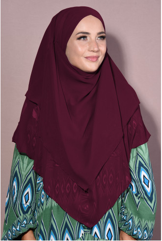 Şifon Sufle Khimar Orta Boy Tesettür Bordo Şifon Sufle Khimar Orta Boy Tesettür Bordo