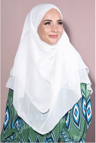 Tesettür Şifon Sufle Khimar Orta Boy Ekru Tesettür Şifon Sufle Khimar Orta Boy Ekru