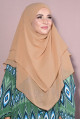 Sufle Khimar Orta Boy Tesettür Şal Karamel