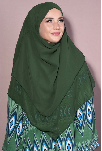 Şifon Sufle Khimar Orta Boy Tesettür Zümrüt Yeşili Şifon Sufle Khimar Orta Boy Tesettür Zümrüt Yeşili