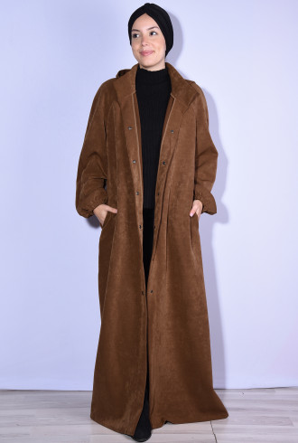 Çıtçıtlı Pardesü Kaban Kahverengi Çıtçıtlı Pardesü Kaban Kahverengi