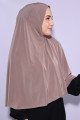 Peçeli Uzun Hijab Açık Vizon