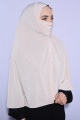 Peçeli Hijab Standart Beden Bej