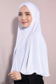 Peçeli Hijab Standart Beden Beyaz