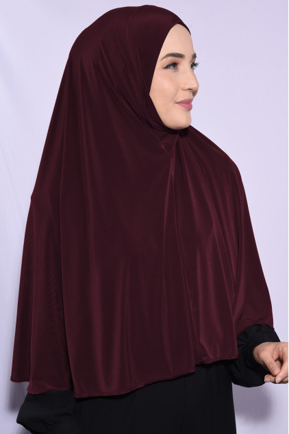 Peçeli Hijab Standart Beden Bordo