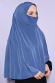 Peçeli Standart Beden Hijab İndigo