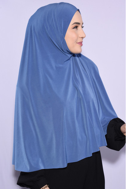 Peçeli Standart Beden Hijab İndigo