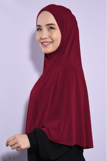 Peçeli Standart Beden Hijab Kırmızı Peçeli Standart Beden Hijab Kırmızı