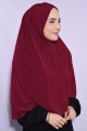 Peçeli Standart Beden Hijab Kırmızı Peçeli Standart Beden Hijab Kırmızı