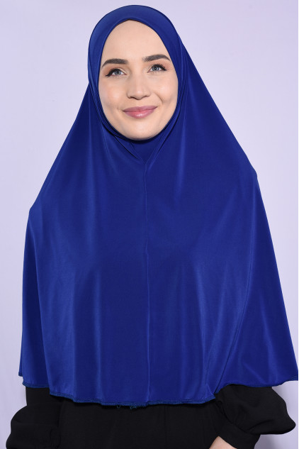 Peçeli Hijab Standart Beden Saks Mavisi