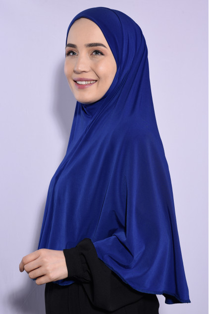 Peçeli Hijab Standart Beden Saks Mavisi