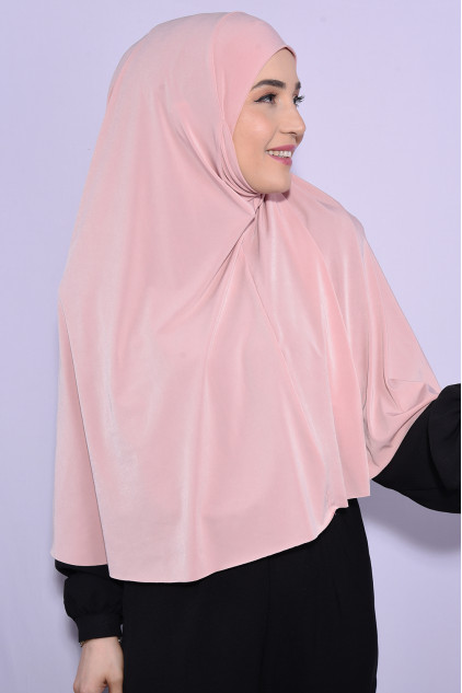 Peçeli Standart Beden Hijab Somon