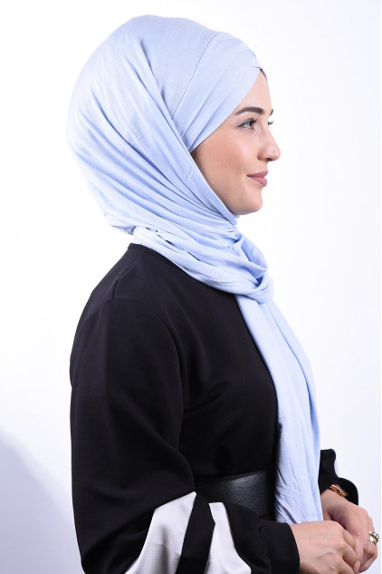Penye 3 Bantlı Hazır Şal Bebe Mavisi