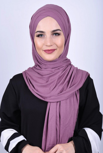 Penye 3 Bantlı Hazır Şal Gül Kurusu Penye 3 Bantlı Hazır Şal Gül Kurusu