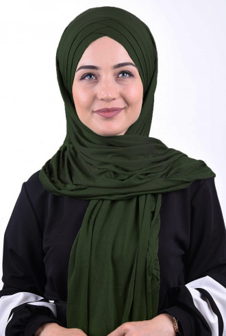 Penye 3 Bantlı Hazır Şal Haki Yeşili Penye 3 Bantlı Hazır Şal Haki Yeşili