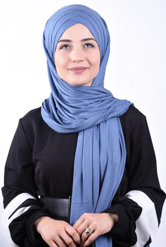 Penye 3 Bantlı Hazır Şal İndigo Penye 3 Bantlı Hazır Şal İndigo
