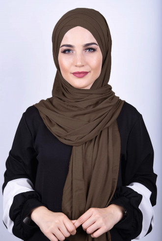 Penye 3 Bantlı Hazır Şal Kahverengi Penye 3 Bantlı Hazır Şal Kahverengi