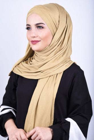 Penye 3 Bantlı Hazır Şal Karamel