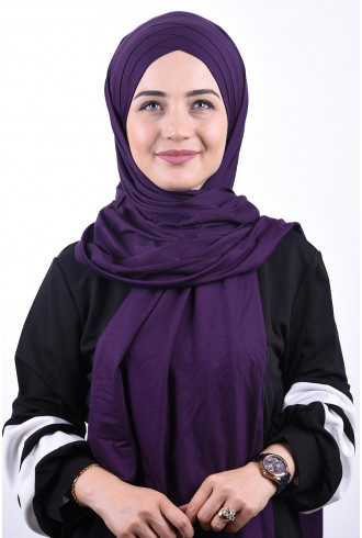 Penye 3 Bantlı Hazır Şal Mor Penye 3 Bantlı Hazır Şal Mor