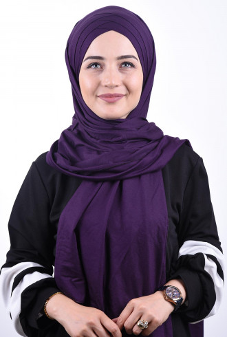 Penye 3 Bantlı Hazır Şal Mor Penye 3 Bantlı Hazır Şal Mor