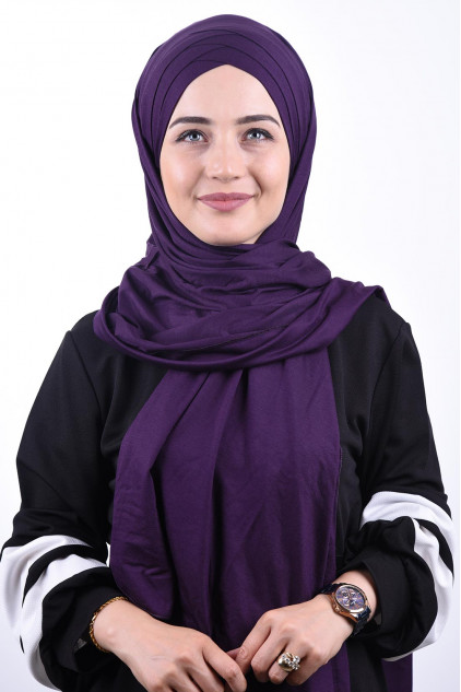 Penye 3 Bantlı Hazır Şal Mor Penye 3 Bantlı Hazır Şal Mor