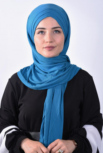 Penye 3 Bantlı Hazır Şal Petrol Mavisi Penye 3 Bantlı Hazır Şal Petrol Mavisi