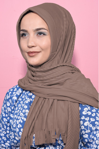 Pliseli Hijab Şal Vizon Pliseli Hijab Şal Vizon
