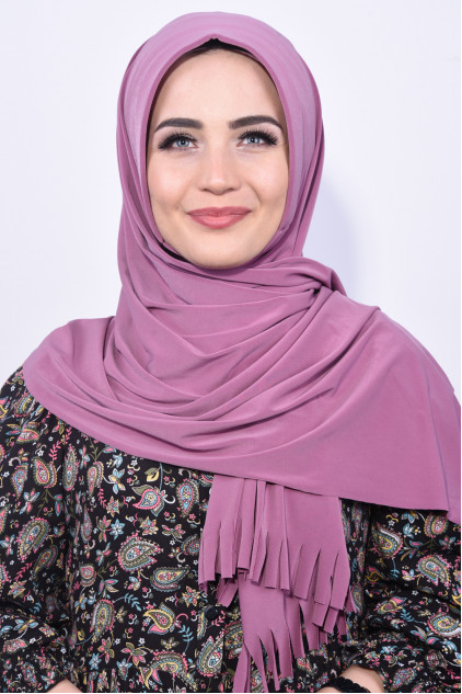 Pratik Hijab Şal Koyu Gül Kurusu