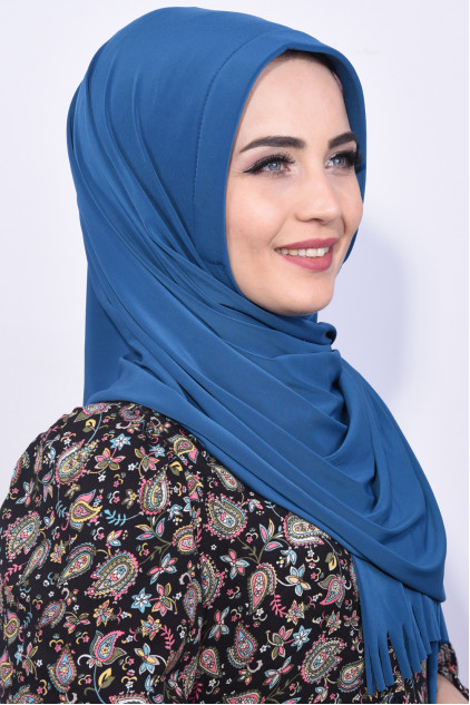 Pratik Hijab Şal Petrol Mavisi
