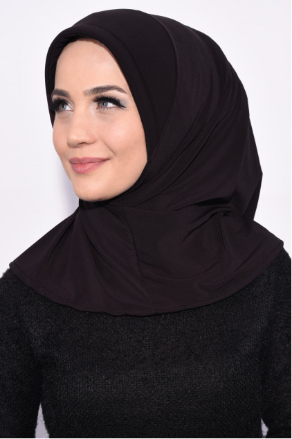 Pratik Pullu Hijab Acı Kahve