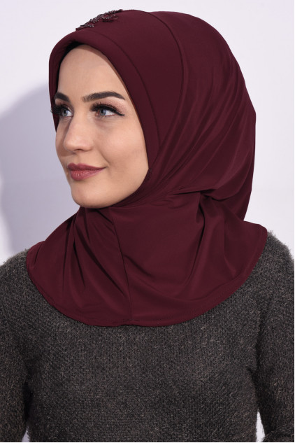 Pratik Pullu Hijab Bordo