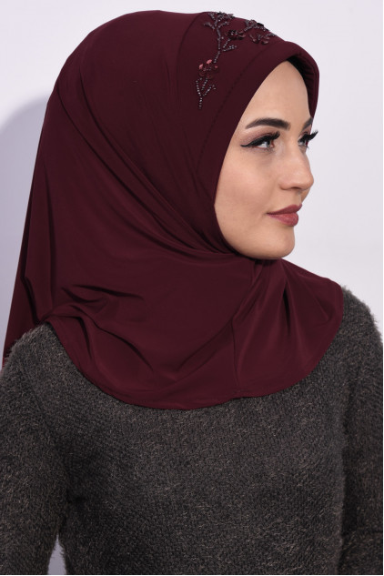 Pratik Pullu Hijab Bordo