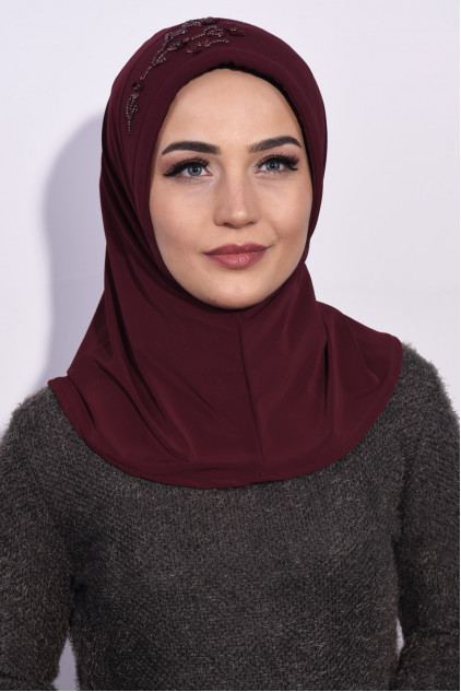 Pratik Pullu Hijab Bordo