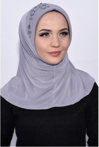 Pratik Pullu Hijab Gri Pratik Pullu Hijab Gri