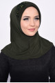 Pratik Pullu Hijab Haki Yeşili