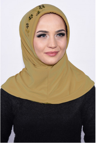 Pratik Pullu Hijab Hardal Sarısı Pratik Pullu Hijab Hardal Sarısı