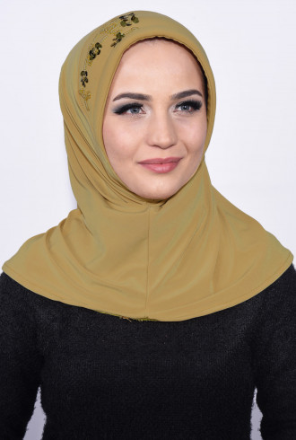 Pratik Pullu Hijab Hardal Sarısı Pratik Pullu Hijab Hardal Sarısı