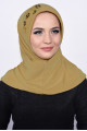 Pratik Pullu Hijab Hardal Sarısı